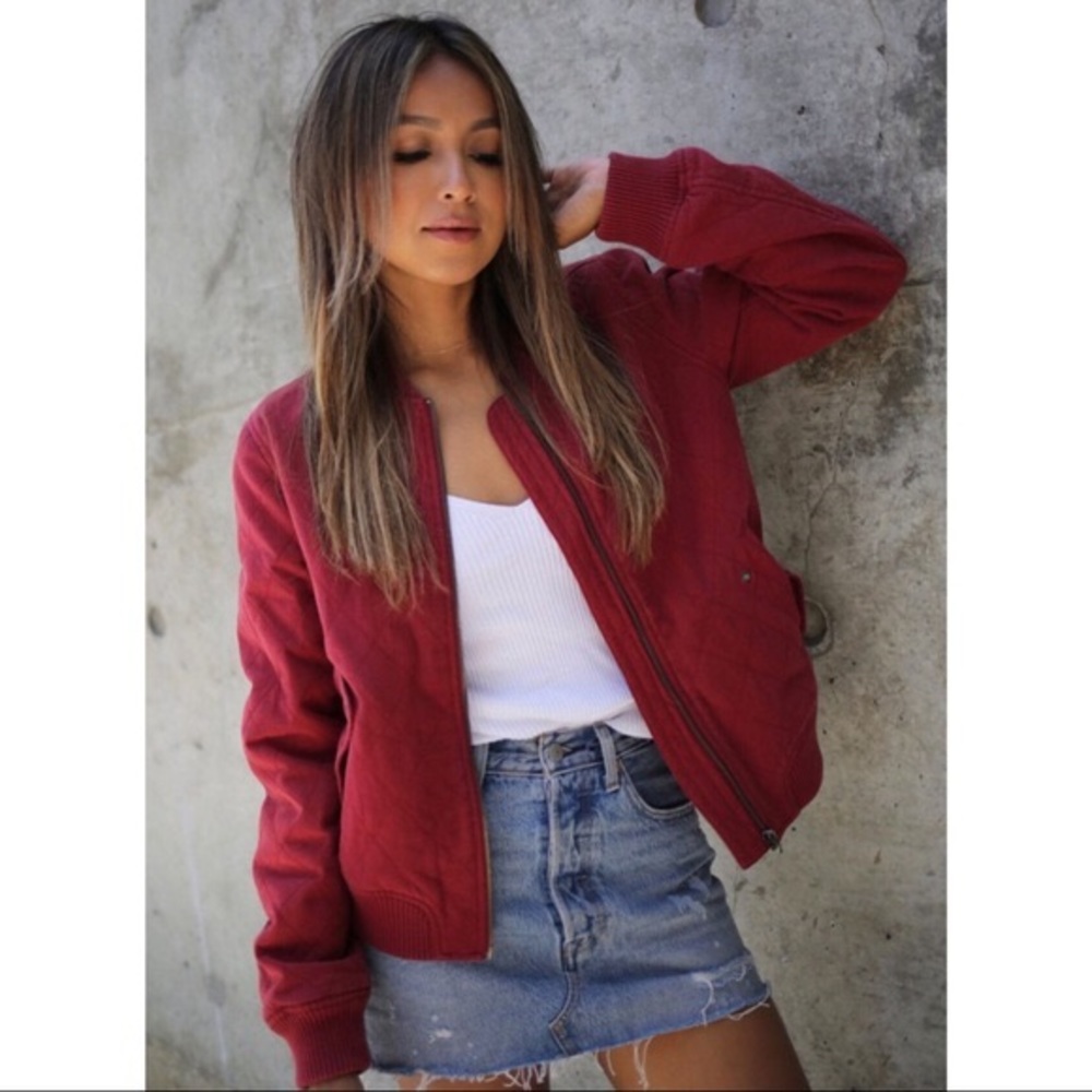 Sincerely Jules Wine Bomber Jacket